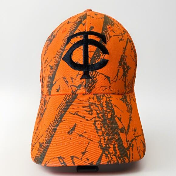 Minnesota Twins Mountain Dew Orange Camouflage Structured Strapback OSFM Hat Cap - Picture 1 of 3